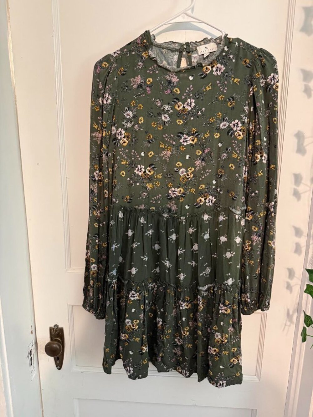 Floral Tiered Long Sleeve Dress